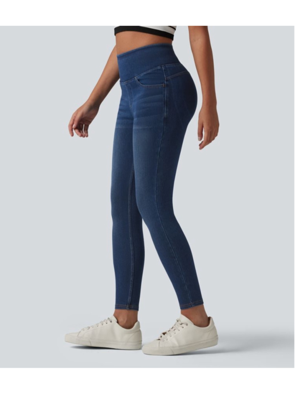 Halara Flex™ High Waisted Tummy Control Butt Lifting Denim Leggings Small - Picture 2 of 12